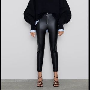 Rockin Faux leather Zara leggings, never worn
